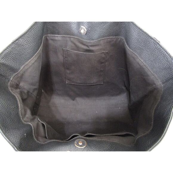 M.I.L.A Los Angeles Large Black Pebbled Leather Luxury Shoulder Tote Handbag - Picture 12 of 12